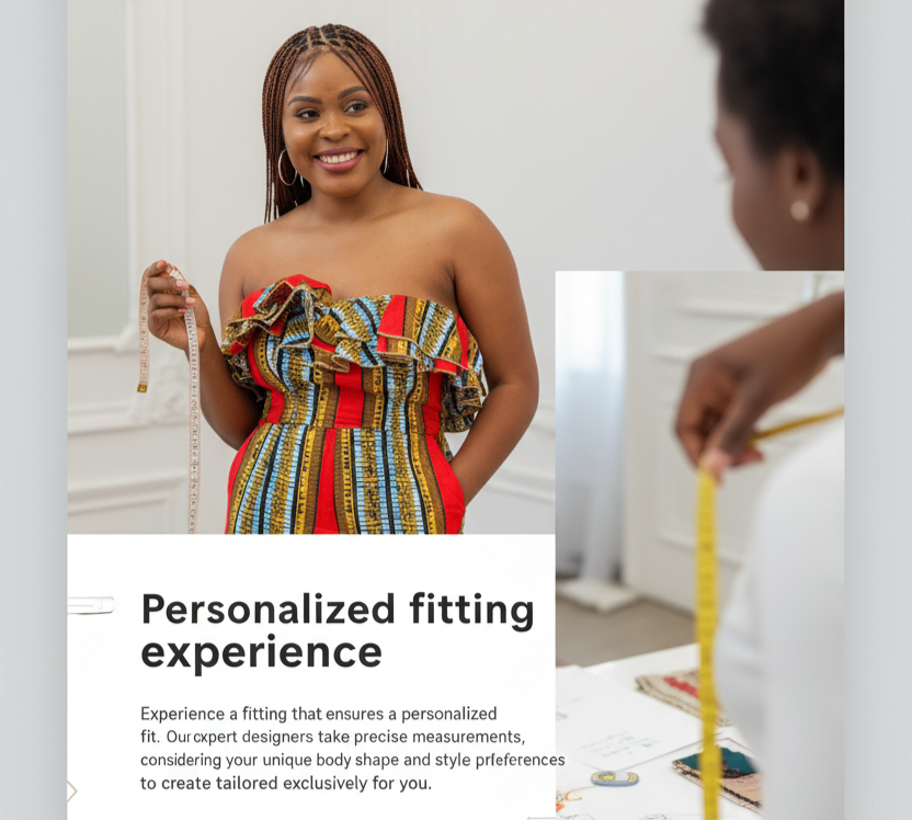 A client undergoing a personalized fitting in a luxurious fashion